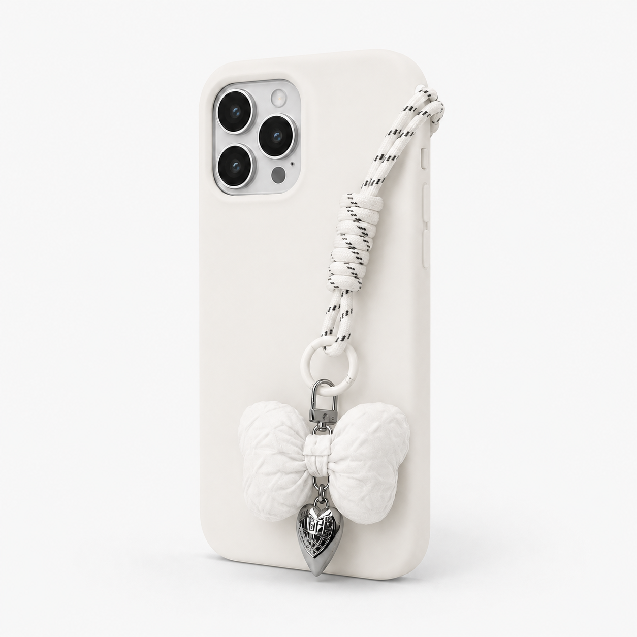 Charm Bow Fiocco e Cuore metal