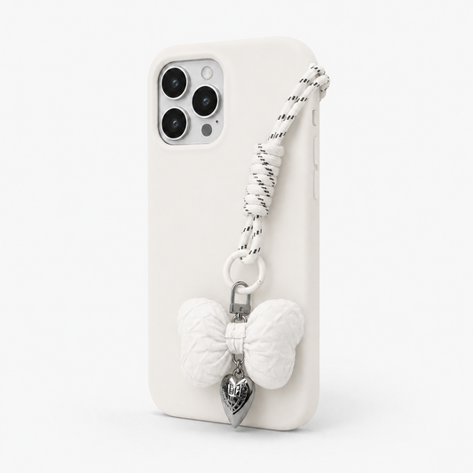 Charm Bow Fiocco e Cuore metal